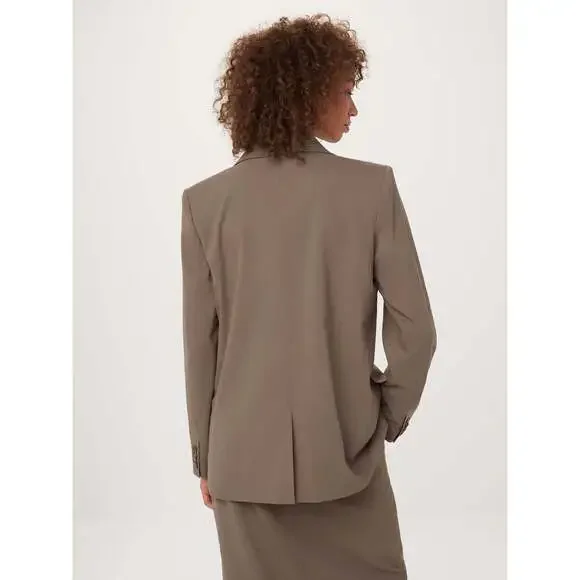 Frank And Oak The Relaxed 2-Button Blazer in Dark Taupe Size XS - Picture 3 of 10